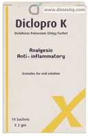 Diclopro K 50 mg 10 sachet