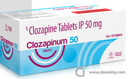 Clozapine 50mg 10 tab
