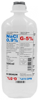 Sodium chloride 0.9% & dextrose 5% (al kamal) i.v. inf. 500 ml (rubber cap)